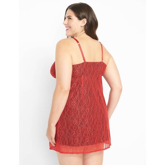 Lane Bryant Cacique Red Lace Chemise Slip 22 / 24 - Picture 2 of 8